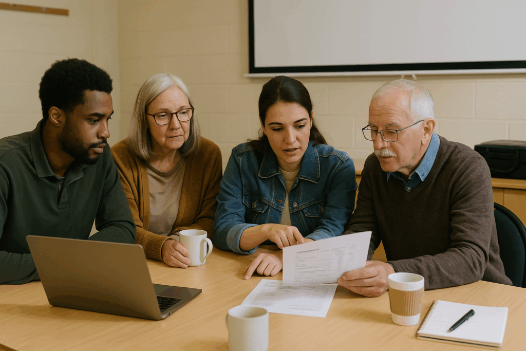 Community group planning computer rental budget