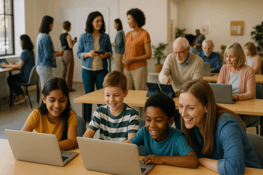 Community groups using rental laptops and tablets