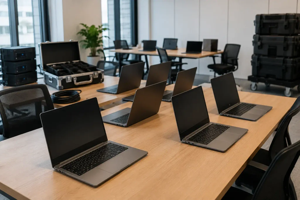 Laptop Rental and Equipment Hire for a Temporary Office Setup